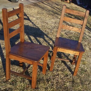 Kitchen Chair With Back, Wood Dining Chair, Ladderback Chair, Farmhouse Dining Chair, Rustic Side Chair, Wormy Chestnut Chair, Dining Room image 3