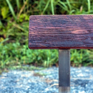 Industrial Restaurant Counter Stool with Back ~ Reclaimed Oak Wood Bar Chair ~ Factory Style Seating for Cafes, Bars & Commercial Spaces bild 6