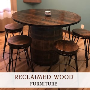 FREE SHIPPING - Vintage Tall Swivel Stools, Industrial Bar Stool, Counter Height Swivel Chair, Metal Frame, Rustic Style, Reclaimed Wood