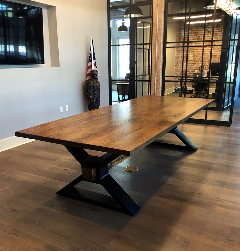 The Executive  Conference Table from Reclaimed Oak and Modern image 2