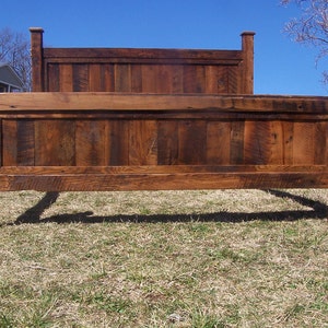 Shenandoah Sunset Rustic Handmade Vintage Bed Frame, Natural Reclaimed Wood, Custom Farmhouse Design, Handcrafted Wood Bed Frame