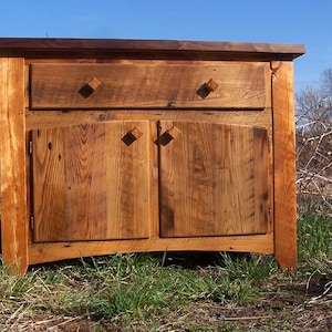 Kitchen Island With Drawers, Custom Rustic Reclaimed Wood Butcher Block Island, Wood Butcher Block Kitchen Island with Drawers and Cupboards