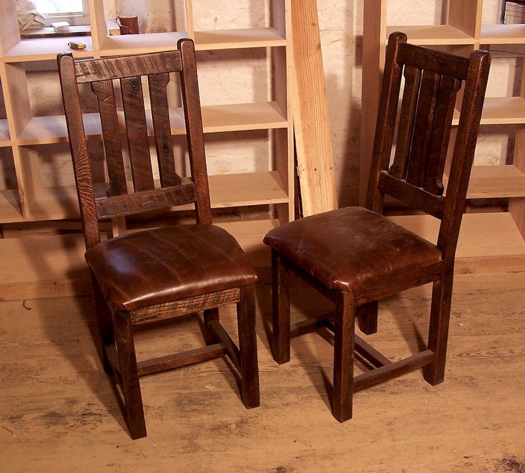 Dining Chair, Wood Cushion Chair, Rustic Chair, Solid Wood and