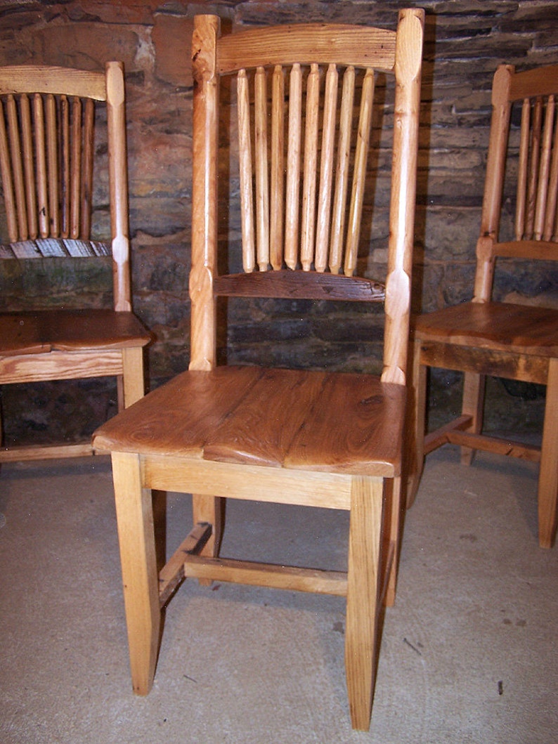 Wormy Chestnut Chair, Dining Chair, Antique Oak Chair, Rustic Chair, Wood Chair With Back image 4