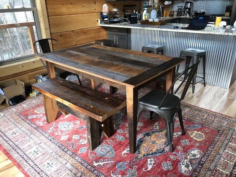 small weathered kitchen table
