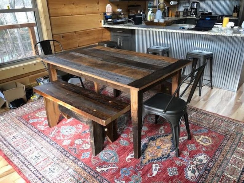 weathered wood kitchen table