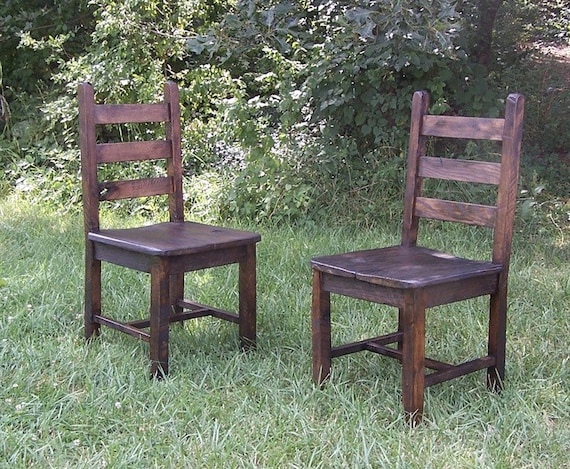 Dining Chair Wood Rustic Kitchen Chair Farmhouse Dining Chair