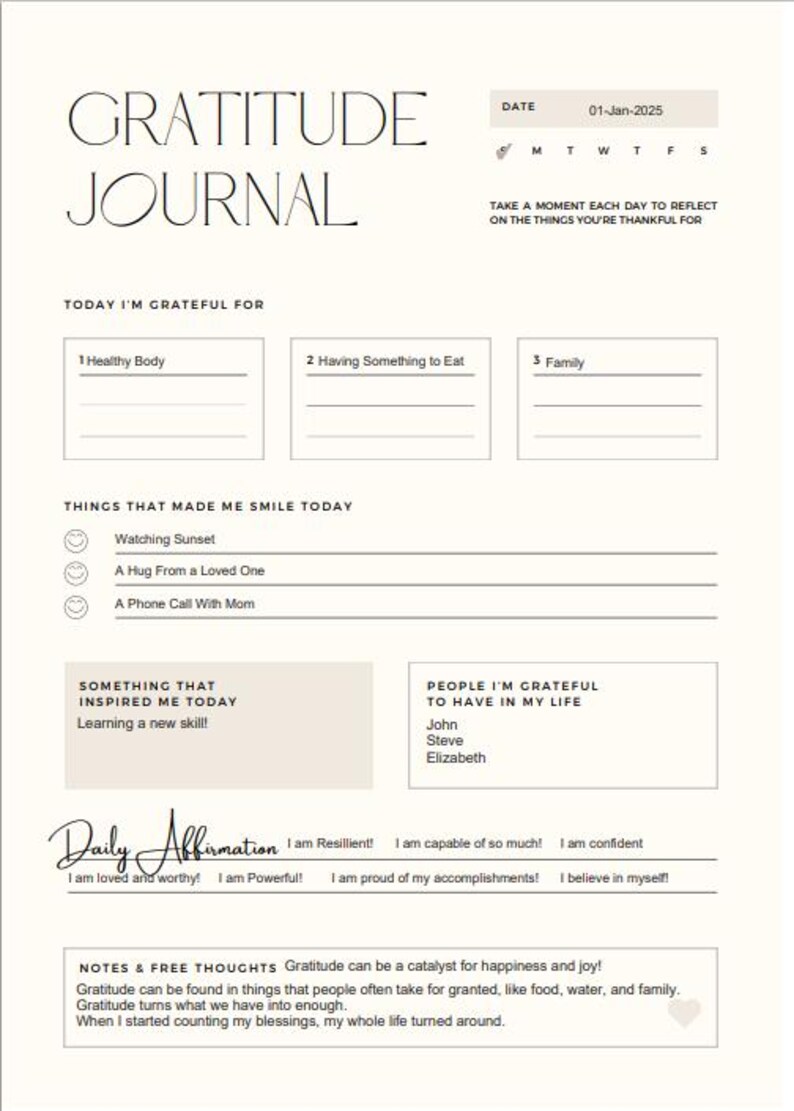 Gratitude for Calm A Journal to Reduce Anxiety and Depression