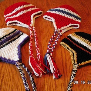 Hockey Skate booties and an earflap hat in an NHL Set now in three sizes image 4