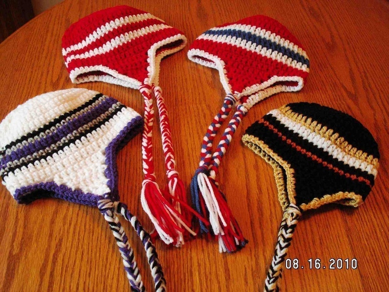 Hockey Skate booties and an earflap hat in an NHL Set now in three sizes image 4