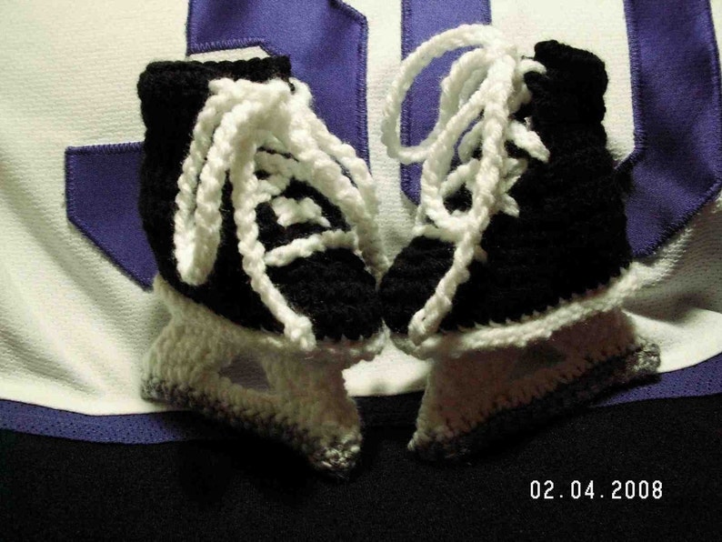 Hockey Skate booties and an earflap hat in an NHL Set now in three sizes image 5