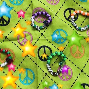 6 Pack of Fruit-Themed Kandi Singles Made from Unused Hair Clips