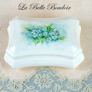 Vintage Porcelain Trinket Box ~ Sweet Hand Painted Posy Flowers ~ Muriel Weekes