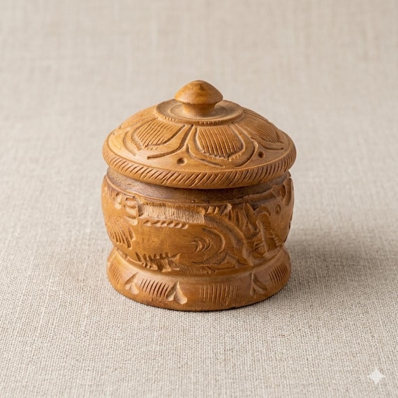 Handmade Wooden Urn Box for Ashes | Small Keepsake Urn | Hand Carved Memorial Box | Pet Ashes Storage | Mini Wooden Keepsake Jar