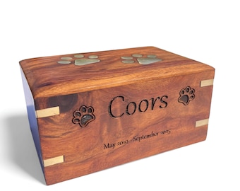 Personalized Rosewood Pet Urn - Engraved Memorial Keepsake Box
