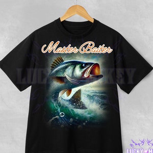Master Baiter T-Shirt Funny Fishing T-Shirts With Offensive T-Shirt Novelty T-Shirt Saying Hilarious Slogan Tee Men&#39;s Fisherman Adult Humor