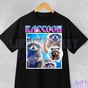 Raccoon Vintage Graphic T-shirt, Retro Raccoon T-shirt, Raccoon Lovers, Funny Raccoon Tee, Raccoon Gifts, Y2K, shirts that go hard