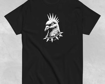 Punk Pigeon Shirt, Funny Bird Graphic Tee, Vintage Streetwear T-Shirt, Cool Pigeon Gift, Animal Lover Shirt