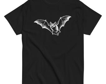 Flying Bat Shirt, Gothic Bat Graphic Tee, Halloween Animal T-Shirt, Vintage Bat Lover Shirt