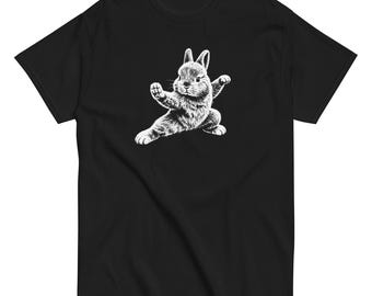 Karate Bunny Shirt, Funny Rabbit Graphic Tee, Martial Arts Animal T-Shirt, Vintage Bunny Shirt