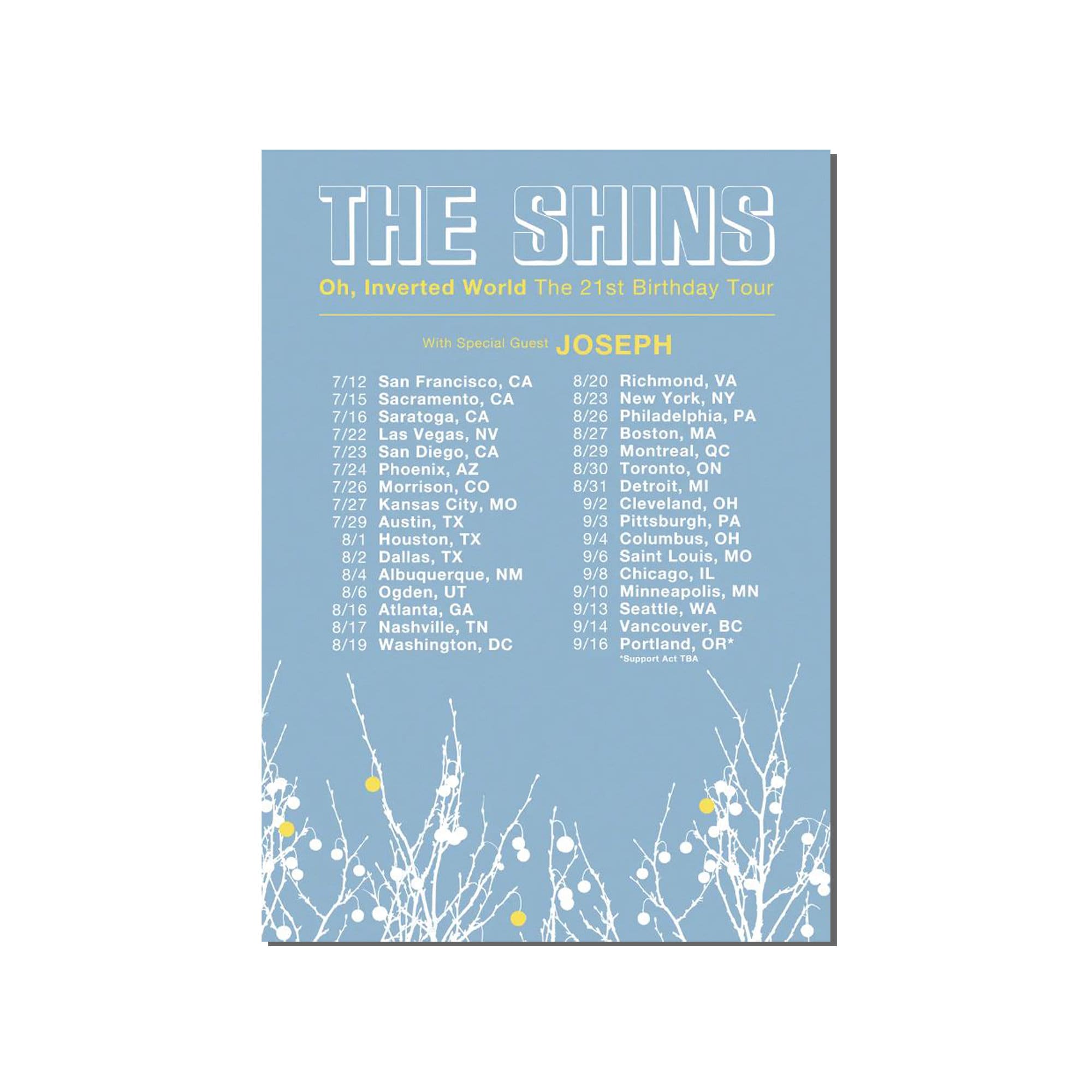 The Shins Oh Inverted World 21st Birthday Tour Poster Unframed,The Shins Tour 2022 Poster