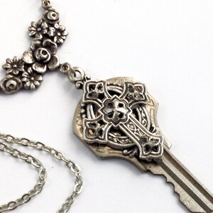 Key to Eternal Bliss - Celtic Cross Necklace Recycled Key Jewelry