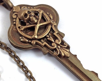 Key to the Pirate's Treasure - Pendant Necklace Jewelry by Trash and Trinkets