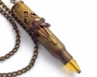 Fancy Flight - Bullet Jewelry Steampunk Pendant Bullet Necklace