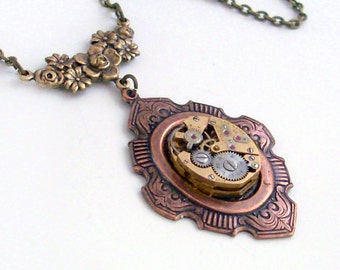 Steampunk Necklace Handmade Jewelry - Time Lost