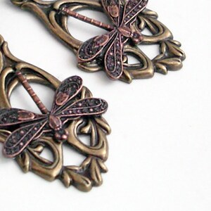 Copper and Bronze Dragonflies Dangle Earrings image 3