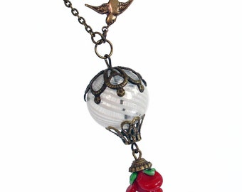 Love's Light Wings - Hot Air Balloon Necklace Handmade Jewelry Jewellery