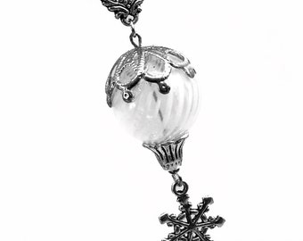 Snow Flurries - Hot Air Balloon Necklace Jewelry Jewellery