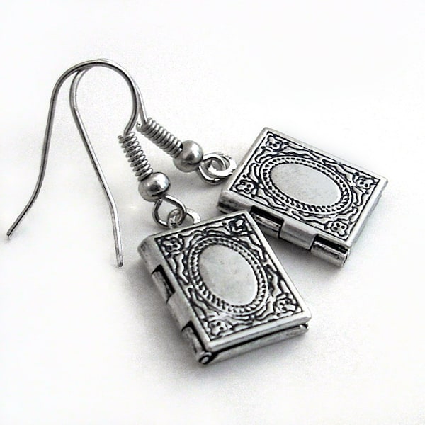 Keepsake Silver Locket Earrings