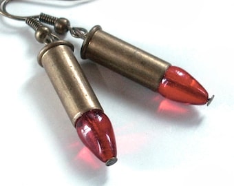 Crime of Passion - Tiny Brass Bullet Earrings