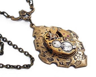 Time Enough - Steampunk Necklace Handmade Jewelry