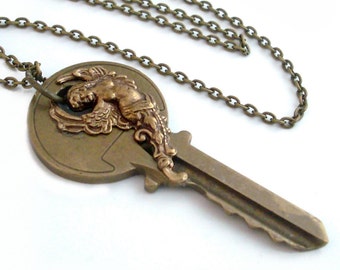 Key Necklace Handmade Jewelry - Goddess Key Pendant