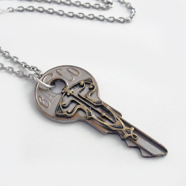 Basco - Upcycled Key Pendant Necklace Jewelry Key Necklace