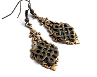 Celtic Bronze Dangle Earrings Jewelry