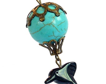 Albuquerque Dreams - Turquoise Howlite Hot Air Balloon Necklace Jewelry Jewellery Pendant