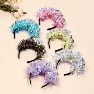 Cerchietto personalizzato con sfera da discoteca scintillante, corona di compleanno con brillantini, tiara glitterata per feste di 18, 20, 25, 30, 40 anni, divertente regalo di festa per lei.