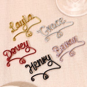 Custom Name Wine Glass Rim Decorations, Personalized Wedding Place Card Settings, Wine Lover Gifts,Party Champagne Glass Labels, Decorations