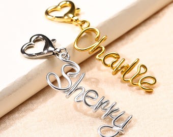 Personalized Name Heart-Shaped Keychain  , Custom Name Keychain , Bag Pendant, Wallet Pendant, Wedding Anniversary Gift, Gift For Her.