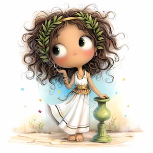Fille grecque originale Clip Art 10 haute résolution aquarelle JPG indésirable journalisation, scrapbooking, fabrication de cartes en téléchargement numérique Kit Fantasy Grèce clipart