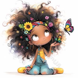 Schrullige Schmetterling Mädchen Clip Art 13 hochauflösende JPGs in Aquarellfarben für Junk Journals Scrapbooking Kartenherstellung Digital Download Fantasy wunderlich