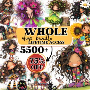 Komplettes Shop Bundle Alle Dateien aus meinem Shop und Lifetime Updates, alle Shop Cliparts, Mega Kit, kommerzielle Lizenzen, Aquarelle