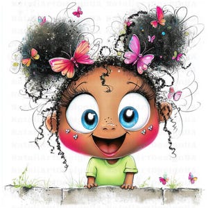 Clipart fille originale, fille fantaisiste 10 JPG, usage commercial, mignon petit bébé, journal indésirable fantastique, clipart original, images de bébés, jolie poupée