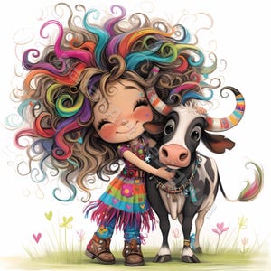 Cow-girl texane Clip Art 10 JPG aquarelle haute résolution, journalisation indésirable, scrapbooking fabrication de cartes Kit de téléchargement numérique Fantasy Western original