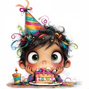 Geburtstagstorte Junge Clipart, 10 JPG schrullig Mädchen, lustige Geburtstagskarte bday Bilder Scrapbooking Clipart schrullig Clipart Geburtstag Luftballons Bday