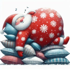 Clipart divertente di Babbo Natale grande 10 JPG ad alta risoluzione in acquerello, diari spazzatura, scrapbooking, creazione di biglietti, kit di download digitale, fantasia, Natale stravagante