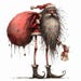 Grumpy Santa Clipart 10 High Res Watercolor Jpgs for Junk Journals ...